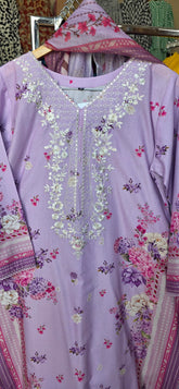 Long kaftan 3pc embroidered