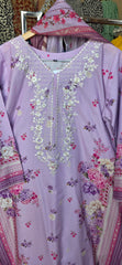 Long kaftan 3pc embroidered