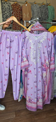Long kaftan 3pc embroidered