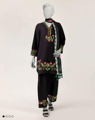 J. Lawm 3pc black embroidered