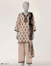 J. Lawn 3pc Beige embroidered