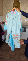 3pc sky lawn J. Embroidered suit