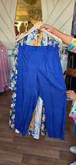 J. Blue linen 3pc printed