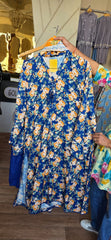 J. Blue linen 3pc printed