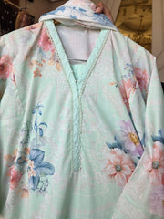 J. Lawn 3pc printed stitched