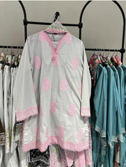 Khaadi 3pc lawn embroidered