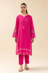 Shocking pink doria lawn embroidered