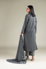 Khaadi 3pc Embroidered Printed Cotton