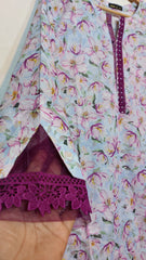Asma D. 3pc lawn with chiffon duppata