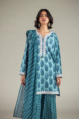 Khaadi 3pc Embroidered Cotton