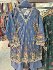 Khaadi 3pc Embroidered floral jacquard