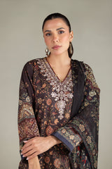 Khaadi 3pc Embroidered cotton