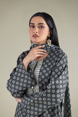 Khaadi 3pc Embroidered Printed Cotton