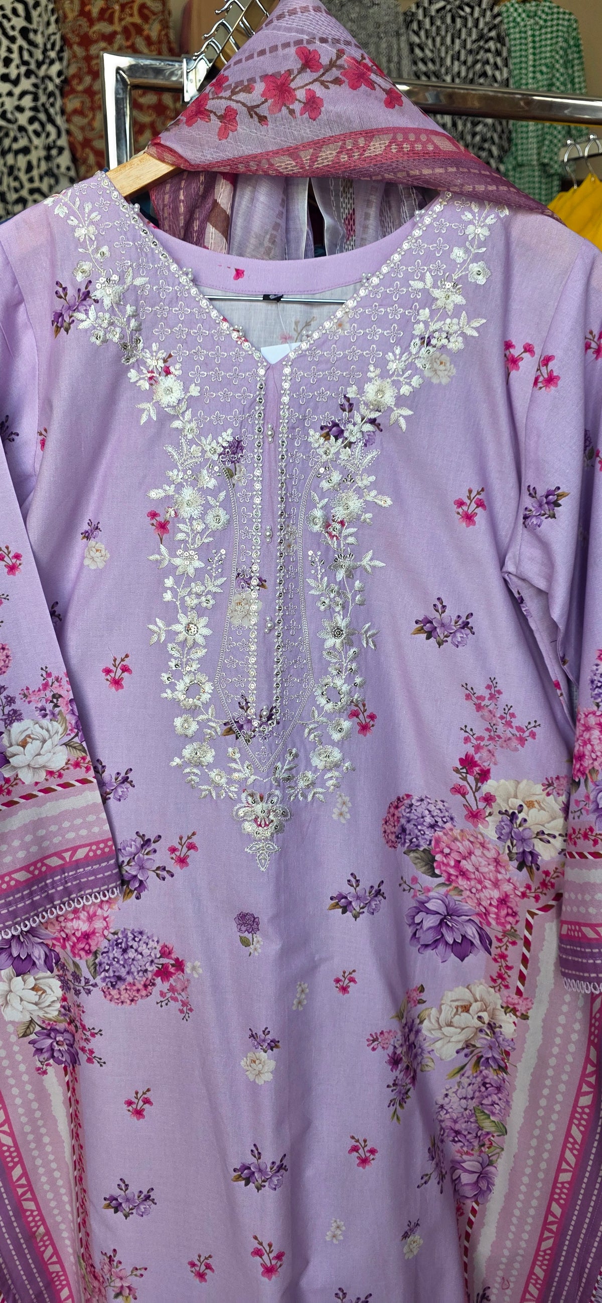 Long kaftan 3pc embroidered
