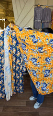 J. Blue linen 3pc printed