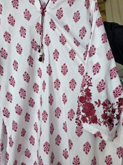 J. 3pc lawn embroidered  white