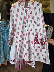 J. 3pc lawn embroidered  white