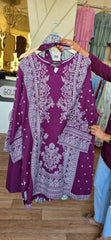 Almirah 3pc Plum lawn