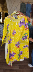 Almirah 3pc yellow embroidered