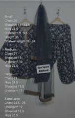 Black 3pc embroidered lawn Farshi