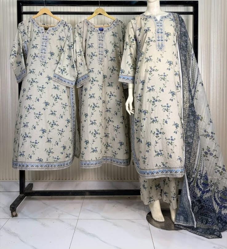 Kaftan mix lawn 3pc