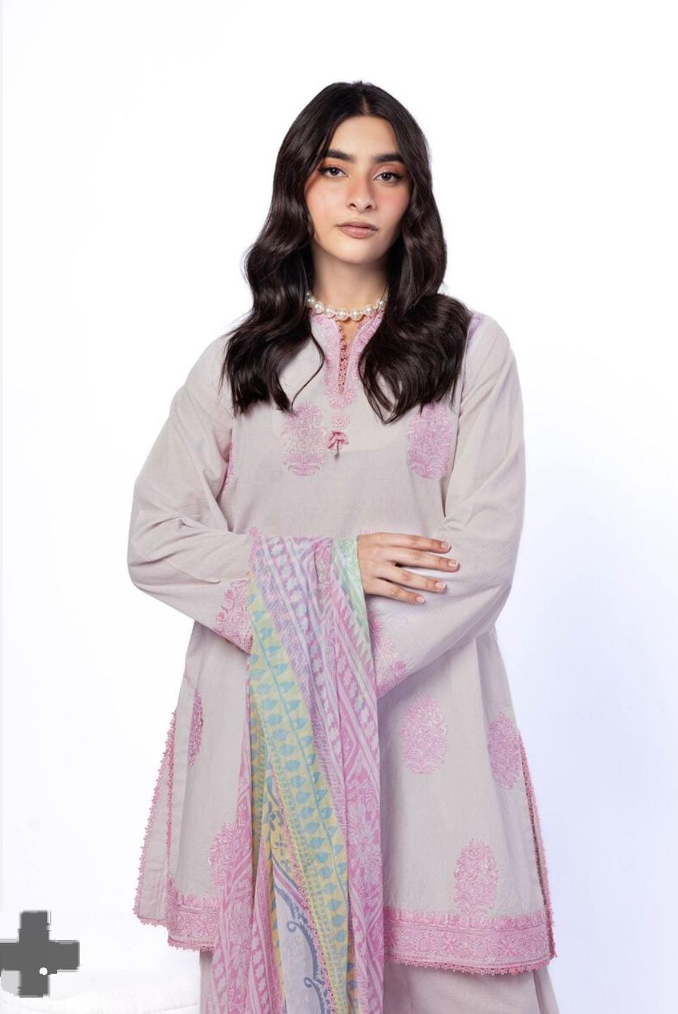 Khaadi 3pc lawn embroidered