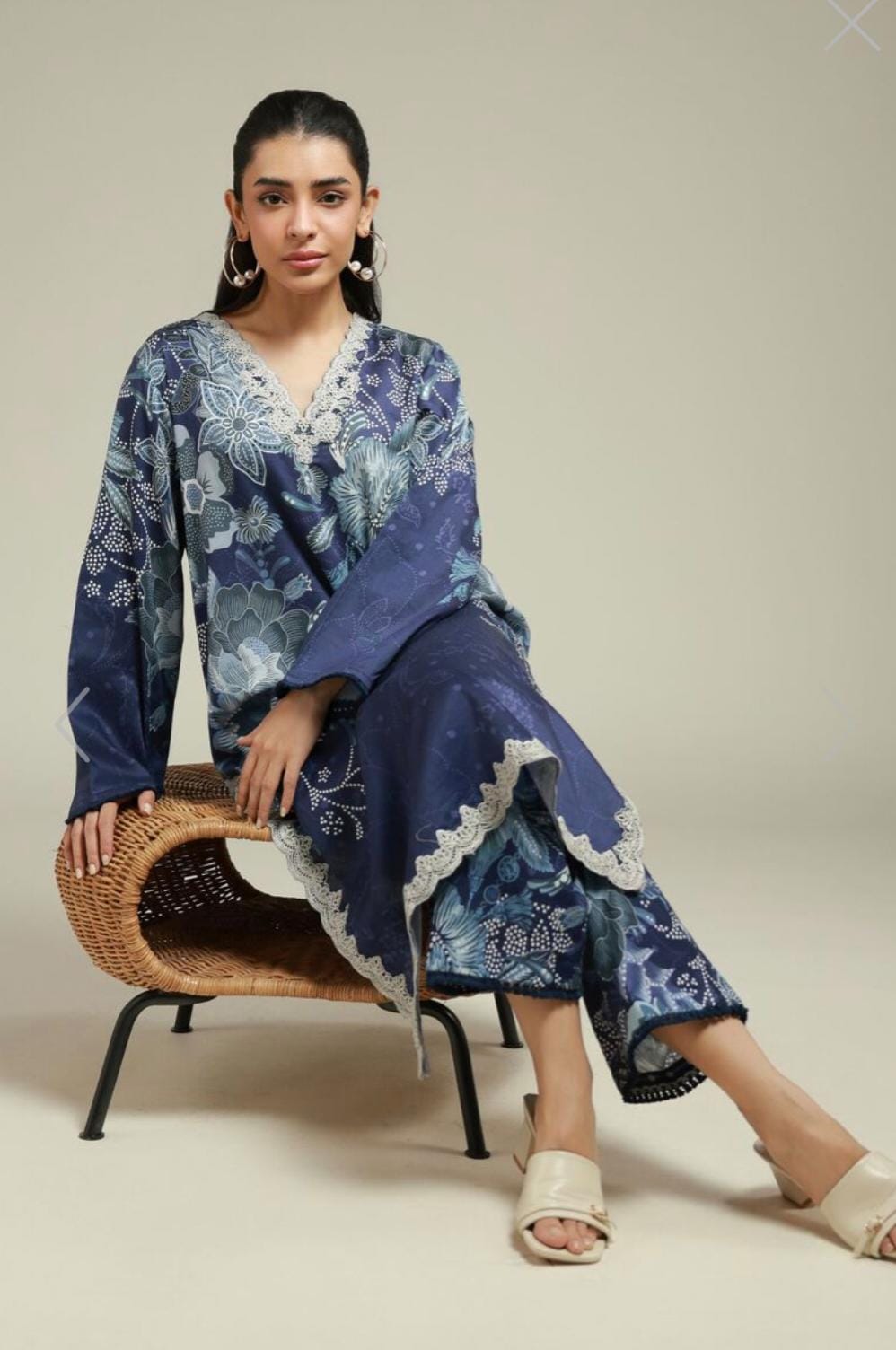 Khaadi 2pc embroidered satin