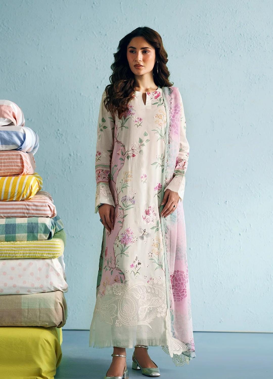 Vanya 3pc embroidered lawn