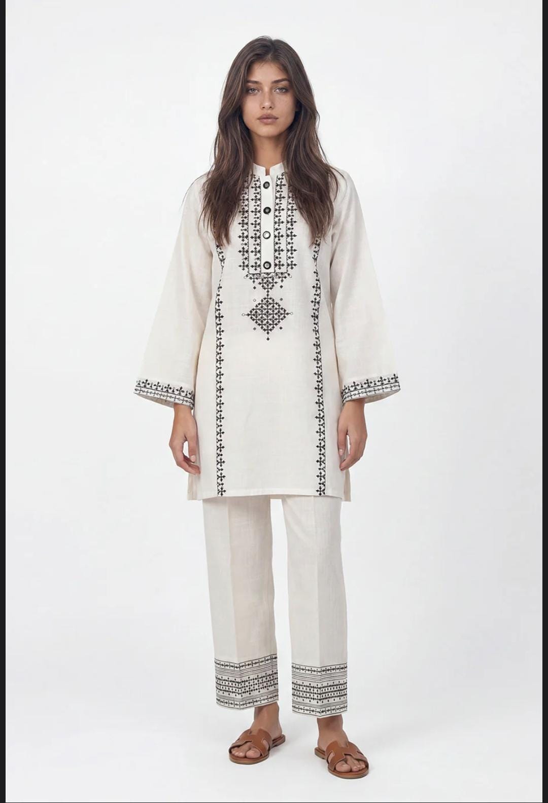 Beechtree cotton 2pc embroidered coordset
