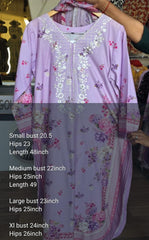 Long kaftan 3pc embroidered