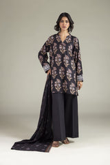 Khaadi 3pc Embroidered printed Cotton