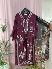 Khaadi 3pc embroidered broshia lawn
