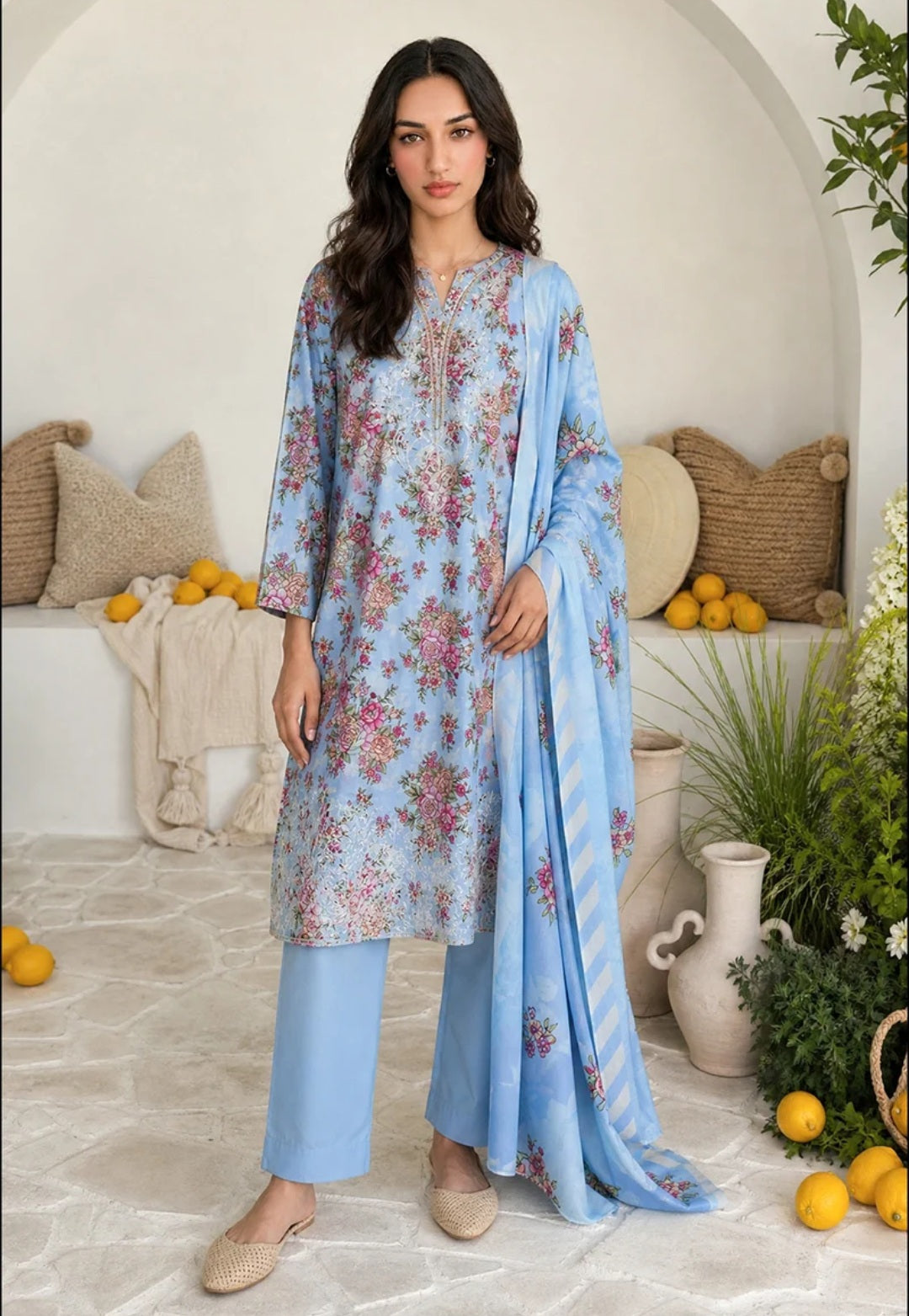Zellbury 3pc embroidered