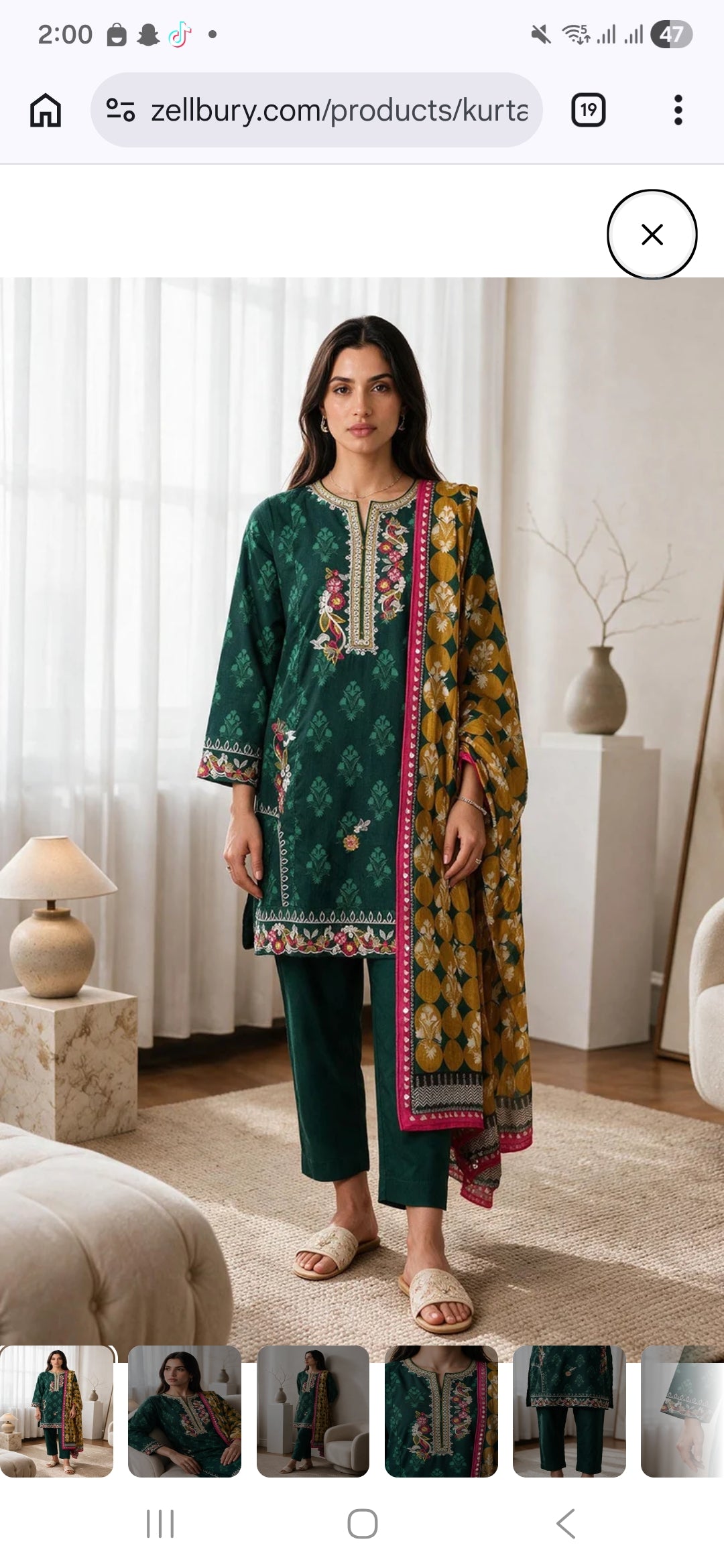 Zellbury 3pc embroidered