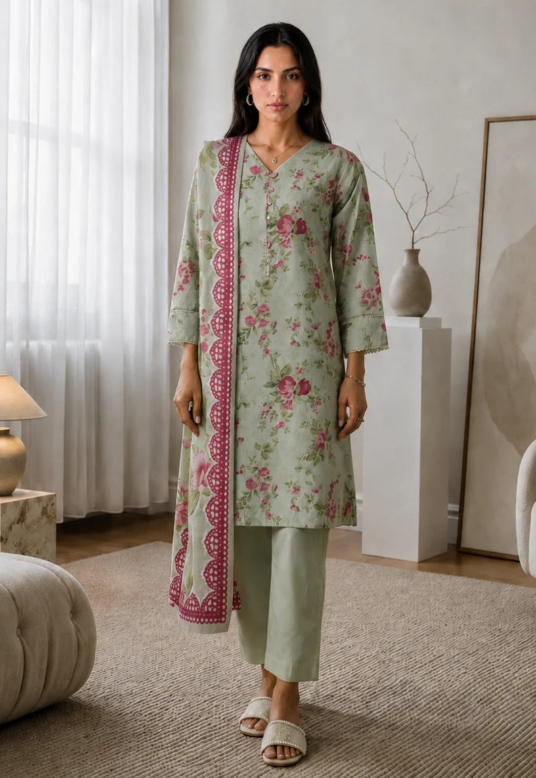 Zellbury 3pc printed lawn