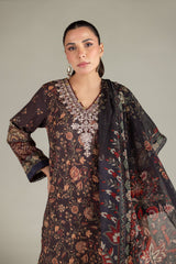Khaadi 3pc Embroidered cotton