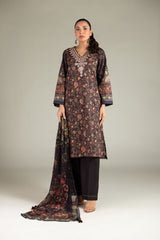 Khaadi 3pc Embroidered cotton