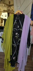 Asma D. Embroidered 3pc with chiffon duppata