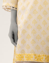 J. Yellow Embroidered 3pc stitched