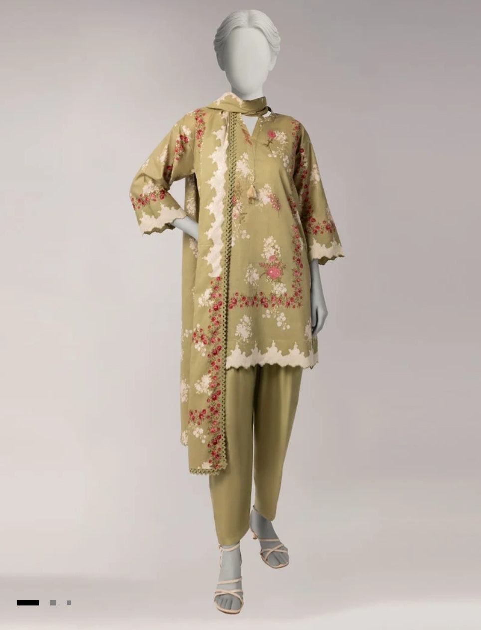 J. 3pc printed lawn