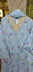 J. 3pc lawn embroidered