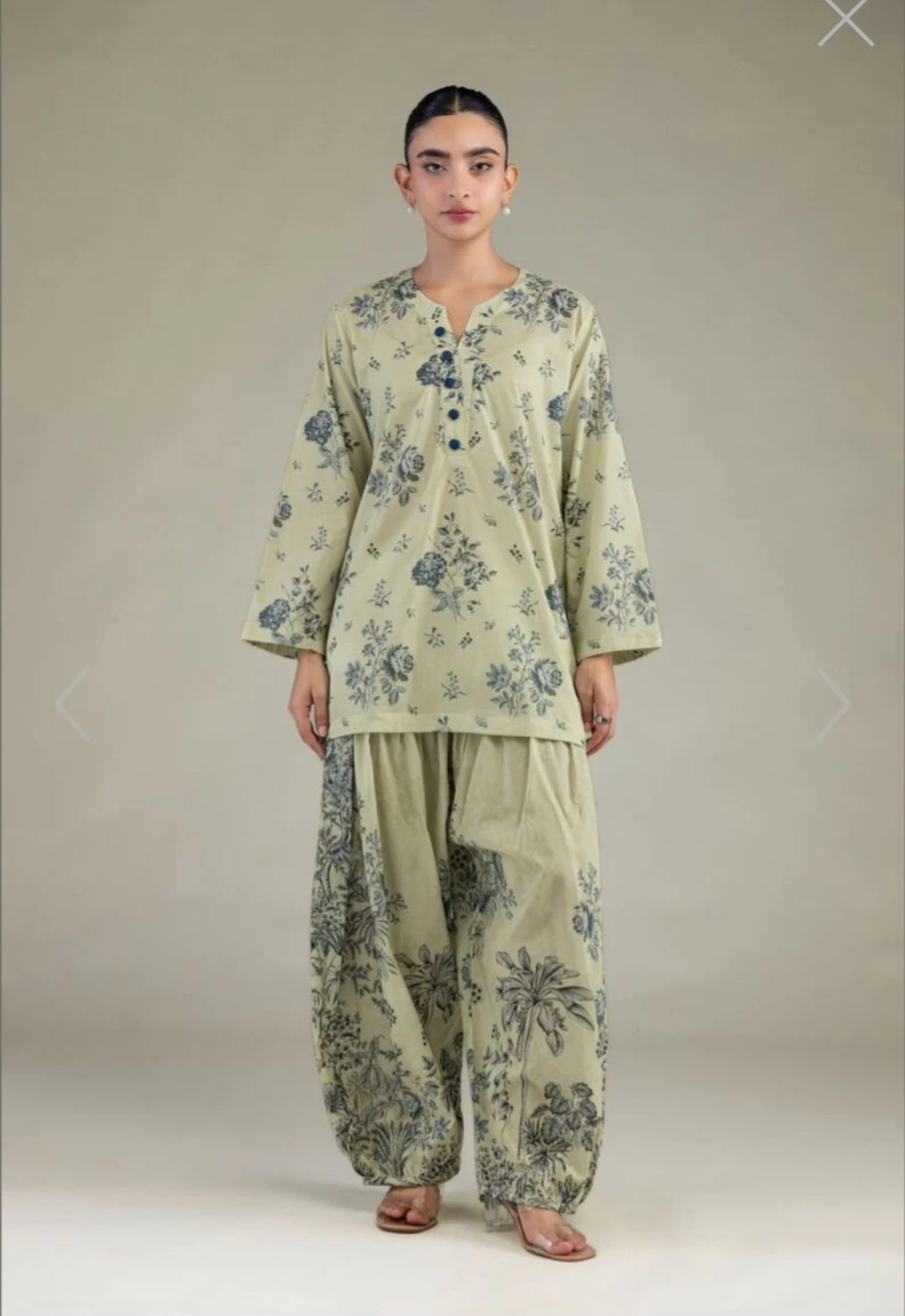 Khaadi lawn printed coordset