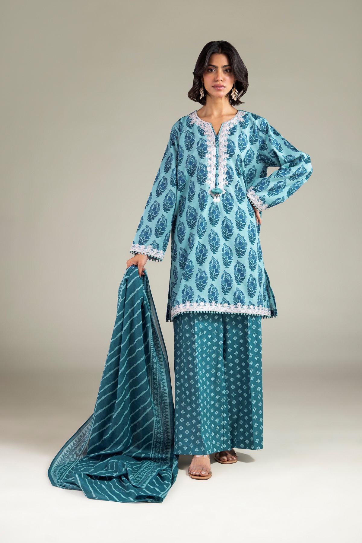 Khaadi 3pc Embroidered Cotton