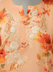 J. Peach lawn embroidered co-ord set