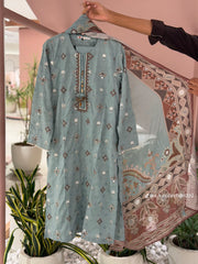 Khaadi 3pc embroidered lawn