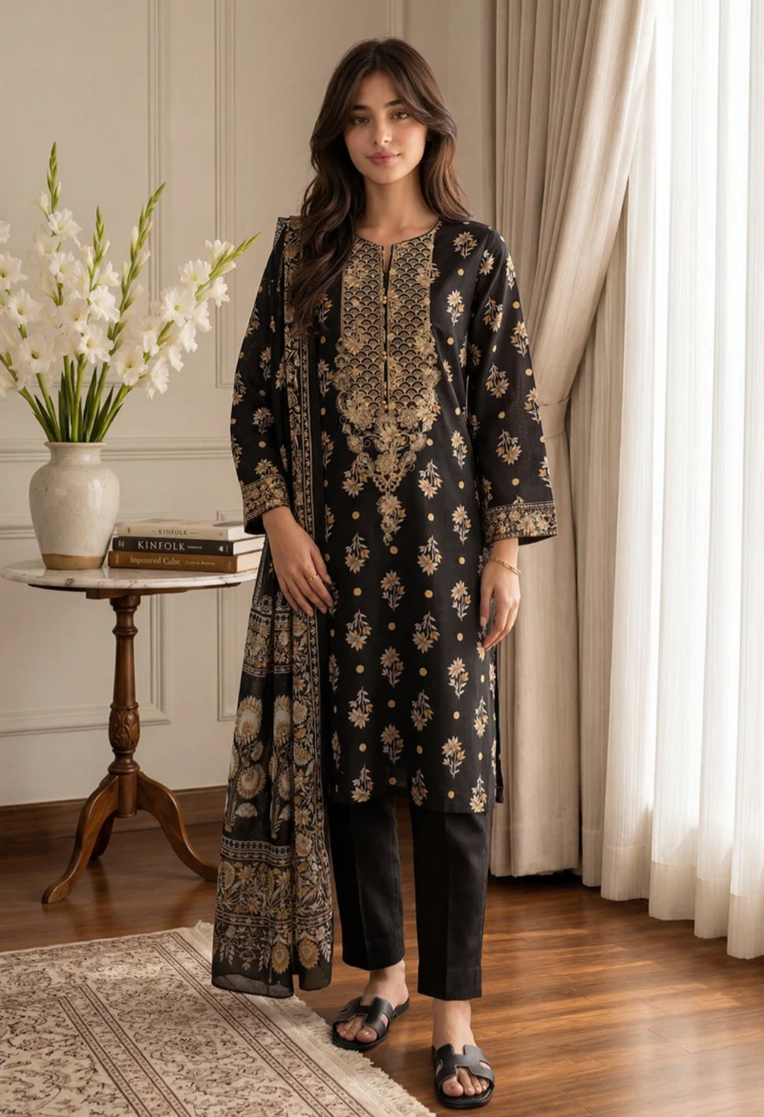 Zellbury 3pc embroidered