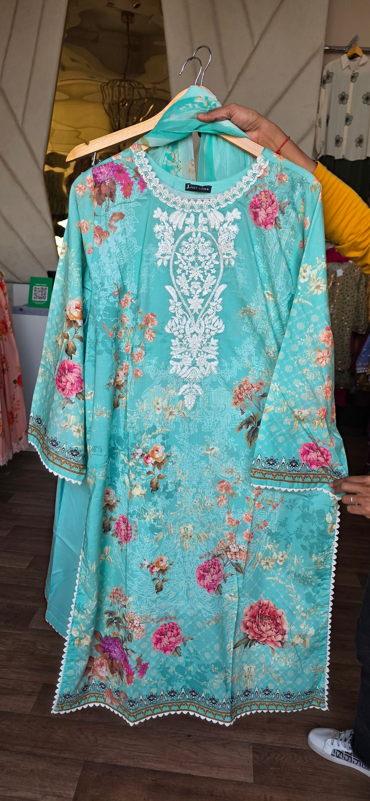 J. Embroidered 3pc Stitched