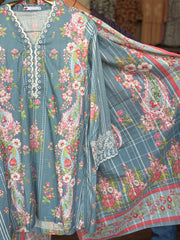 Khaadi 3pc lawn embroidered