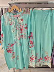 J. green lawn embroidered co-ord set