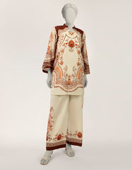 J. off white lawn digital printed co-ord set